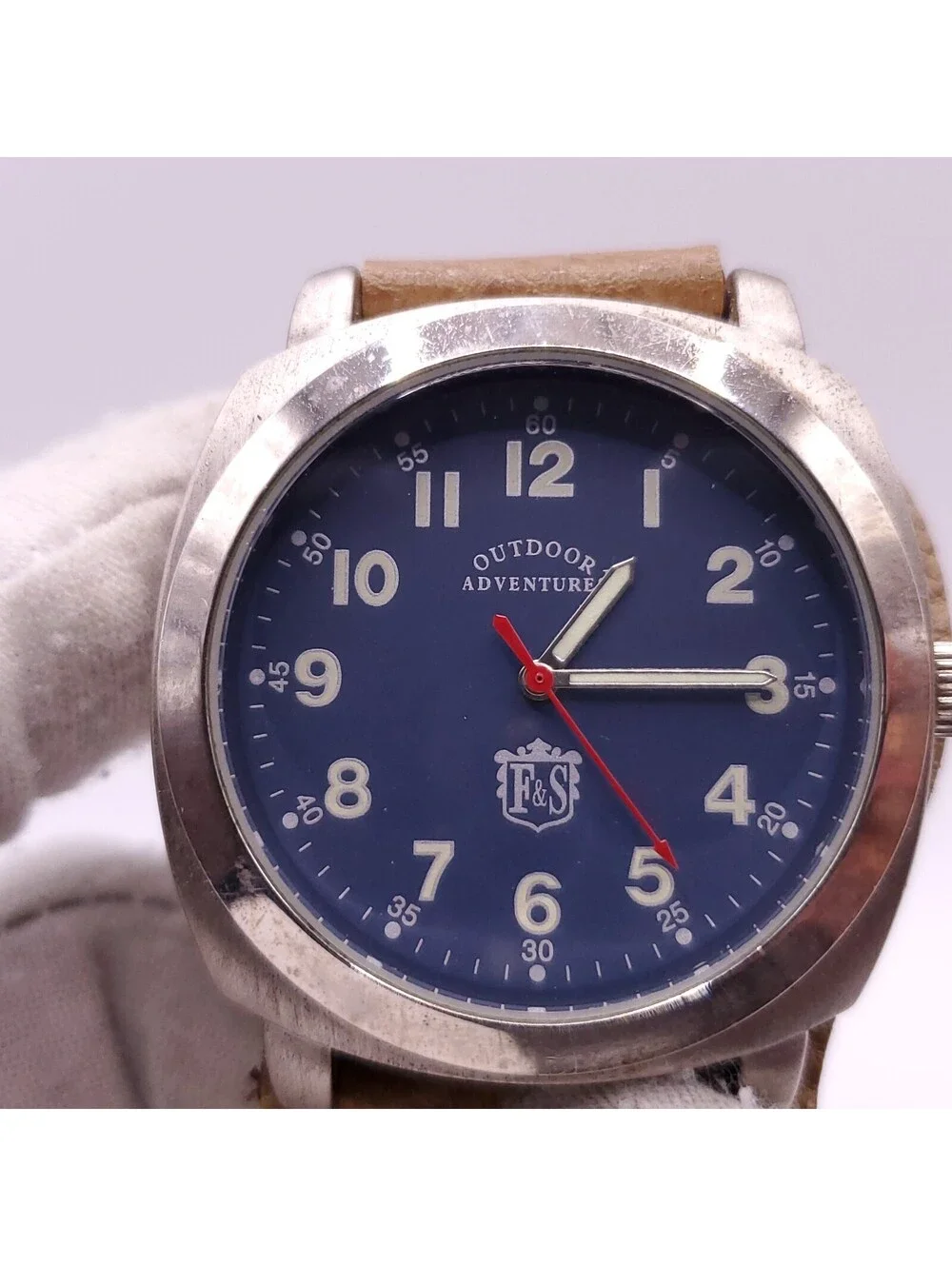 Field And Stream Outdoors Adventures Watch Men 40mm Blue Dial New Battery
